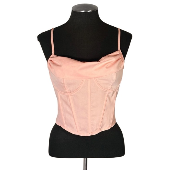 🆕 PrettyLittleThing - Pink Strappy Fishbone Corset Tank Top – Size 8 - Picture 2 of 10